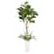 6ft. Artificial Fiddle Leaf Ficus Tree in White Decorative Pot